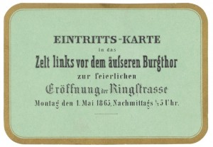 Einladung zur Eröffnung der Ringstraße, 1865, © Wien Museum