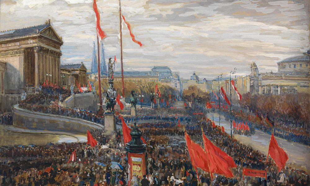 Die Ausrufung der Republik am 12. November 1918, Rudolf Konopa-Gemälde (c) Wien Museum